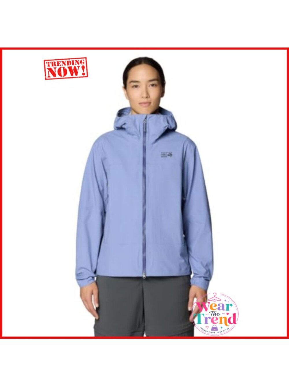 Lightweight Packable Hooded Rain Jacket Waterproof Shell